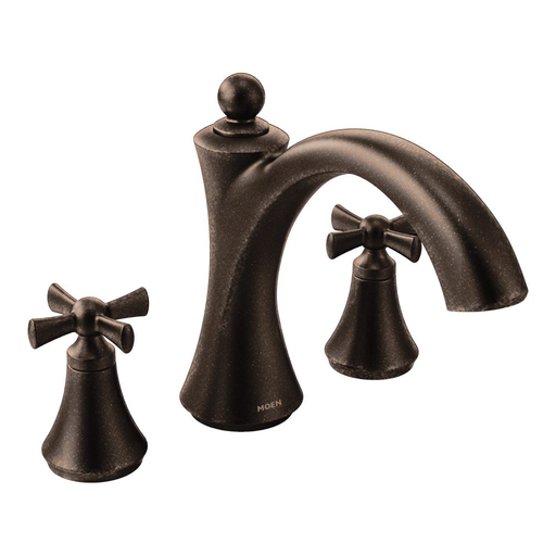 Wynford Oil rubbed bronze two-handle non diverter roman tub faucet