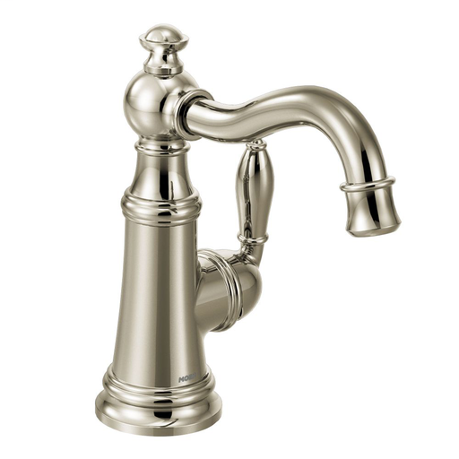 Weymouth Polished nickel one-handle high arc bar faucet