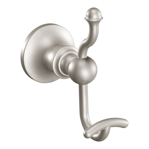 Vale Brushed nickel double robe hook