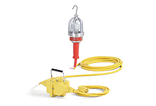 Product image for Woodhead 1635-12B Haztex® Incandescent Hazardous and Wet Location Hand Lamp with LOVOLT® In-line Transformer, 100W, 16/3 SOOW Primary Cord Type, Cord Length 7.62m (50.0' )