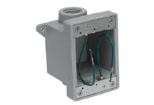 Product image for Woodhead 452 F.D. Gray Glass-Filled Polyester Box, (2)12.70mm (.500") Threaded Knock-out Openings