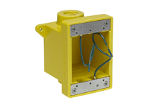Woodhead FD Yellow Glass-Filled Polyester Box, Corrosion -resistant (2) 12.70mm (.500") Threaded Knock-out Openings