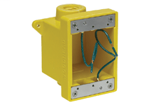 Woodhead FD Yellow Glass-Filled Polyester Box, Corrosion -resistant (2) 25.40mm (1.000") Threaded Knock-out Openings