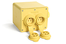 Watertite Heavy-Duty Multiple Outlet Box, (4) NEMA 5-20 Single with Flip Lids, Box only