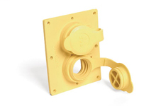 Product image for Woodhead 3266Watertite® Multiple Outlet Coverplate, (2) Single Receptacles, NEMA 5-15 15/20A