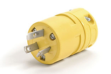 Product image for Woodhead 1407 Super-Safeway® Plug, 3 Pole/3 Wire, Non-NEMA, 15A/125V, 10A/250V