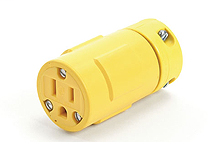 Product image for Woodhead 1547BLK Super-Safeway® Extra-Hard Outdoor Use Connector 2 Pole/3 Wire, NEMA 5-15, 125V, Black