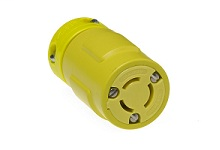 Woodhead 2507 3-Pole 3-Wire 10 to 15 Amp 125 to 250 Volt Yellow Straight Connector Woodhead 2507 3-Pole 3-Wire 10 to 15 Amp 125 to 250 Volt Yellow Straight Connector