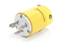 Product image for Woodhead 2608 Super-Safeway® Plug with Locking Blade, 3 Pole/3 Wire, Non-NEMA, 250V, Cord Grip Body Size F3