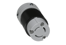 Product image for Woodhead 4739 Safeway® Connector with Locking Blade, 3 Pole/3 Wire, Non-NEMA, 15A/125V, 10A/250V