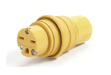 Product image for Woodhead 15W49MB Watertite Extreme Connector for Male Receptacle, NEMA 6-15R Motor Base Connector, F2, Silicone Husk