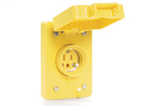 Product image for Woodhead 60W47Watertite® Receptacle with Single Flip Coverplate, 2 Pole/3 Wire, NEMA 5-15, 125V