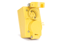 Watertite Receptacle with Duplex Flip Coverplate, 2 Pole/3 Wire, NEMA 5-15, 125V