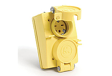 Watertite Receptacle with Duplex Flip Coverplate, 2 Pole/3 Wire, NEMA 6-15, 250V
