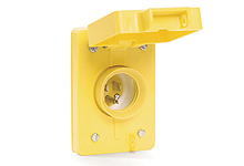 Watertite Plug with Single Flip Coverplate with Locking Blade, 2 Pole/3 Wire, NEMA L5-15, 125V