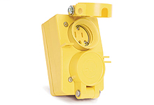 Watertite Receptacle with Duplex Flip Coverplate with Locking Blade, 2 Pole/3 Wire, NEMA L5-15, 125V