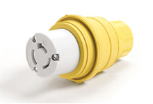 Product image for Woodhead 27W09MBWatertite® Connector for Male Receptacle, Locking Blade, 4 Pole/4 Wire, Non-NEMA, 208V