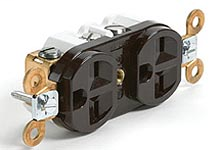 Product image for Woodhead 5662DW Safeway® Heavy Duty Duplex Receptacle, 2 Pole/3 Wire, NEMA L6-15, 250V