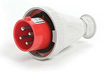 Product image for Woodhead 4100P5W 100 AmpWatertite® Pin & Sleeve Plug, 3 Pole/4 Wire, 3 - 600V, Black W