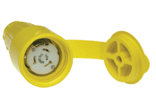 Product image for Woodhead 63W64Watertite® Connector with Locking Blade, 3 Pole/4 Wire, Non-NEMA, 250V, Cord Grip Body Size F5