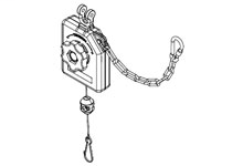 Product image for Woodhead RB2 Aero-Motive® Light Industrial Duty Retractor with Upper / Lower Bullard Hooks and Upper Shackle Assembly, Weight Range 0.0-0.9kg (0.0-2.0 lb), 1.60m (5.25' ) Travel