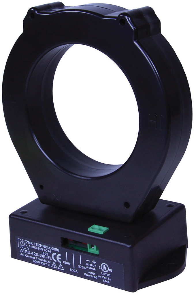 Product image for NK Technologies AT3-420-24L-FL 4 to 20 mA Sensor 24 VDC Fixed Core AC Current Transducer