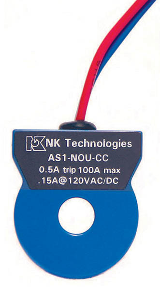 AS1-NOU-CC, AC Current Switches in a Compact Case, Solid-Core, N.O. 0.15A, 240 VAC/VDC