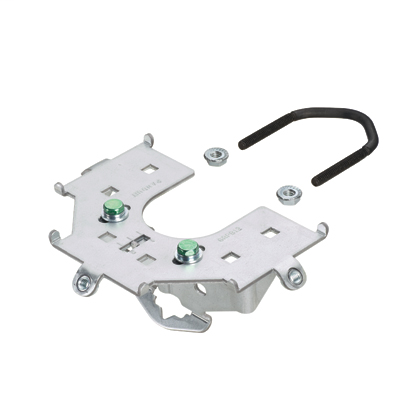 Pre-assembled bracket quickly attaches to all 1 – 2" diameter raised floor pedestals. Provides secure mounting point on three sides of the pedestal for all basket sections and an electrical bond to the pedestal. Use 7/16" nut driver to assemble to pedesta