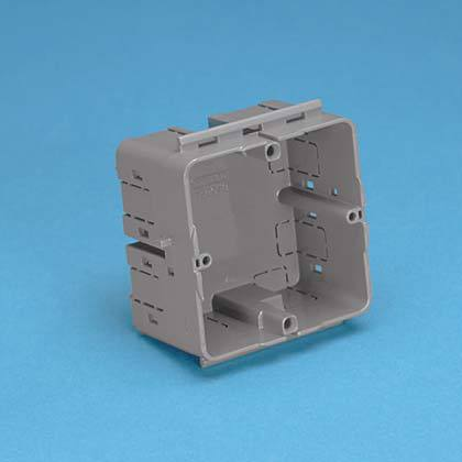 TG-80 Gangable Hanging Box - Single gang box mounts European power and communication devices and faceplates (square DIN faceplates, 60.3mm mounting holes). Separates and fully encloses outlet/device to provide cabling separation. Boxes may be joined toget