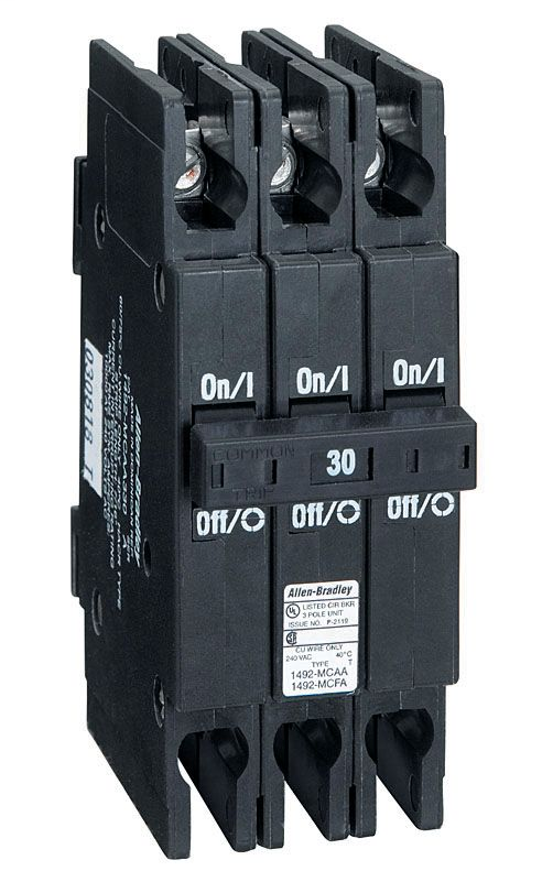 Circuit Breaker, 1/2 inch wide, 10 kA AIC, 2 pole, 30 Amp