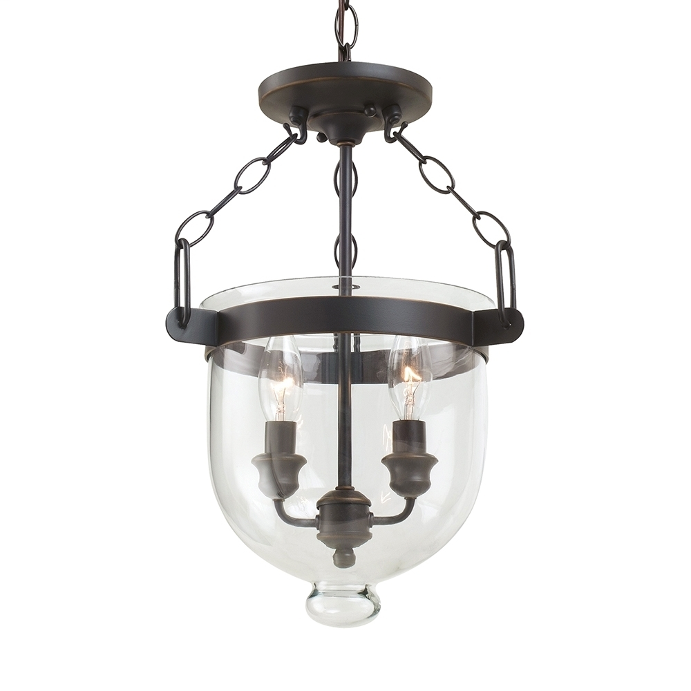 Two Light Semi-Flush Convertible Pendant