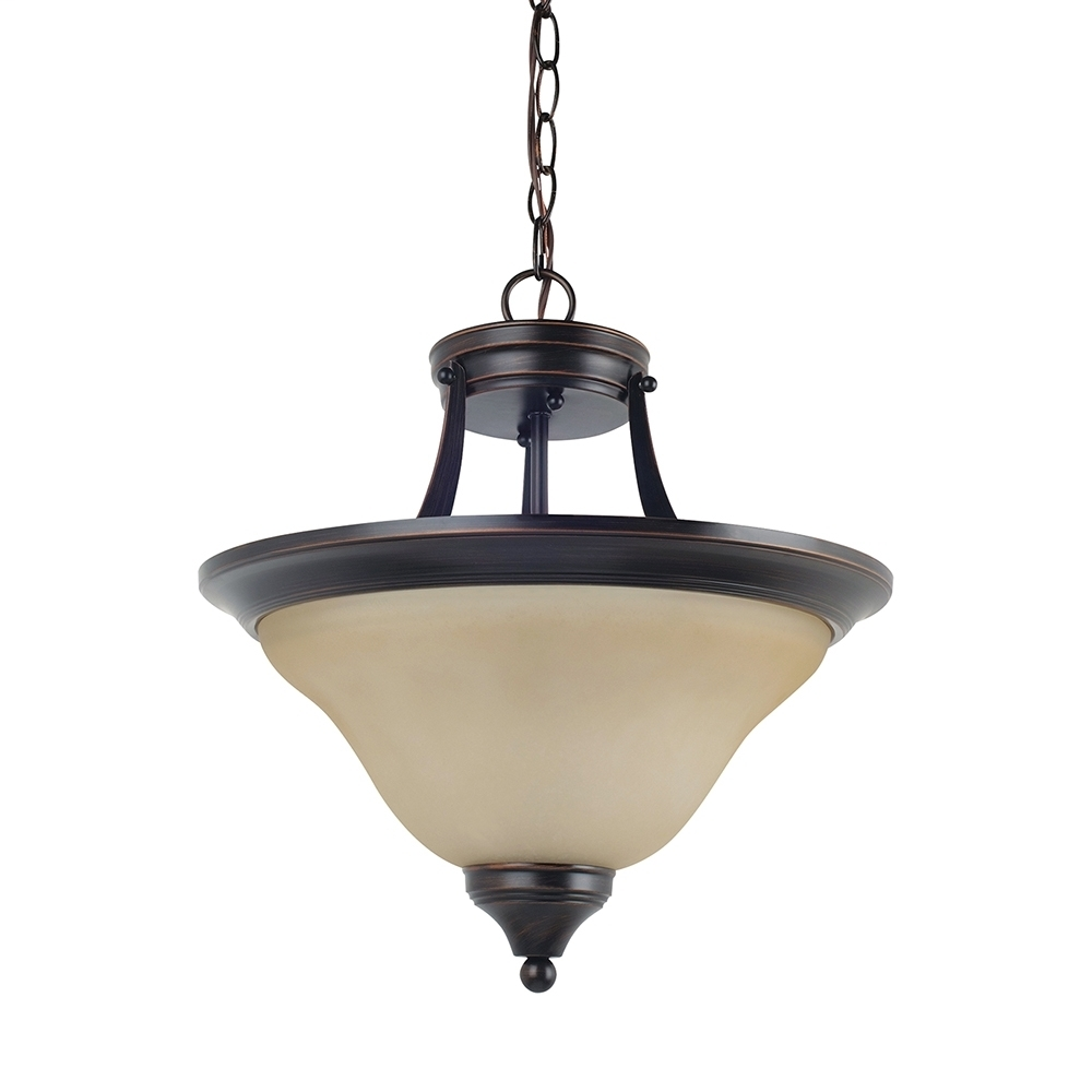 Two Light Semi-Flush Convertible Pendant
