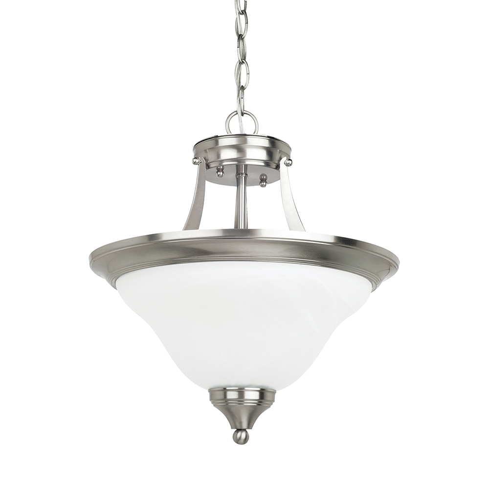 Two Light Semi-Flush Convertible Pendant