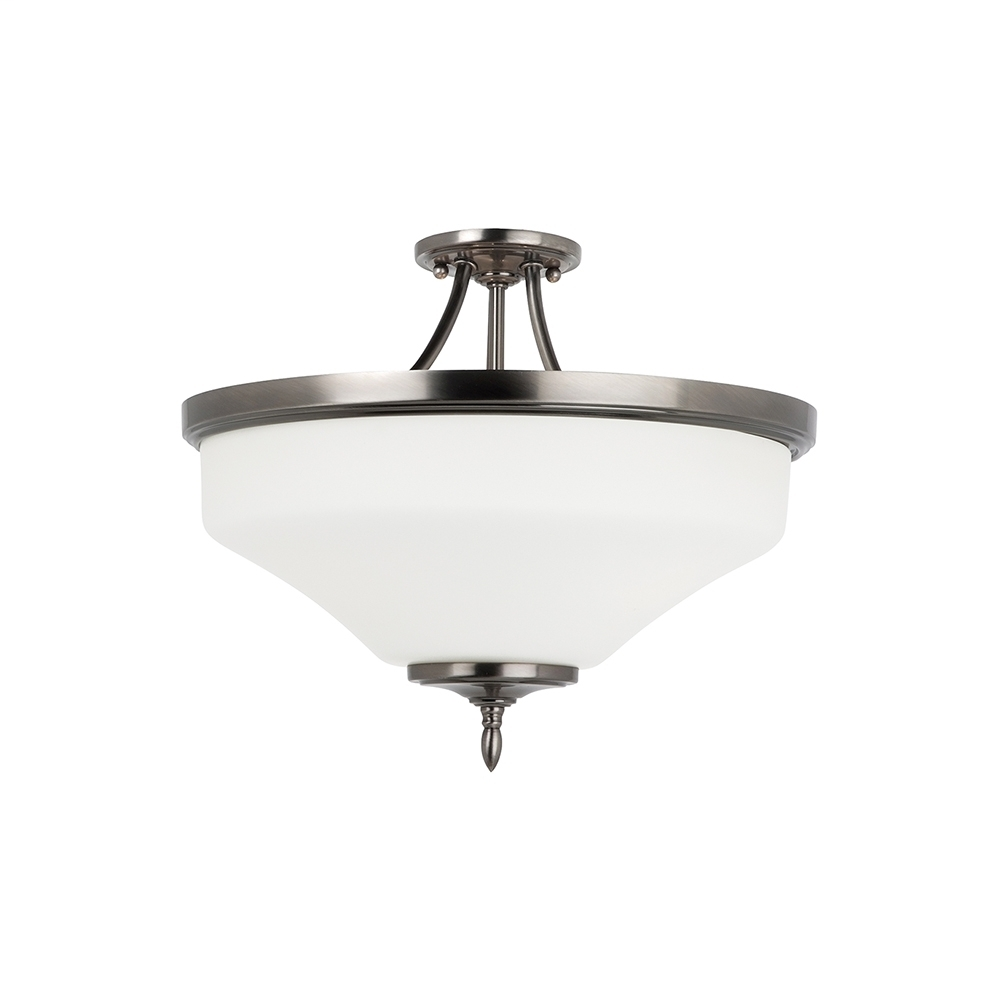 Three Light Ceiling Semi-Flush Convertible Pendant