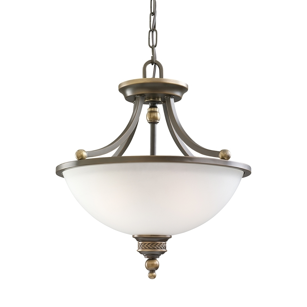 Two Light Semi-Flush Convertible Pendant