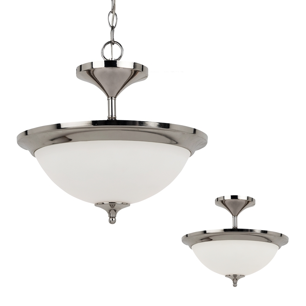 Two Light Semi-Flush Convertible Pendant