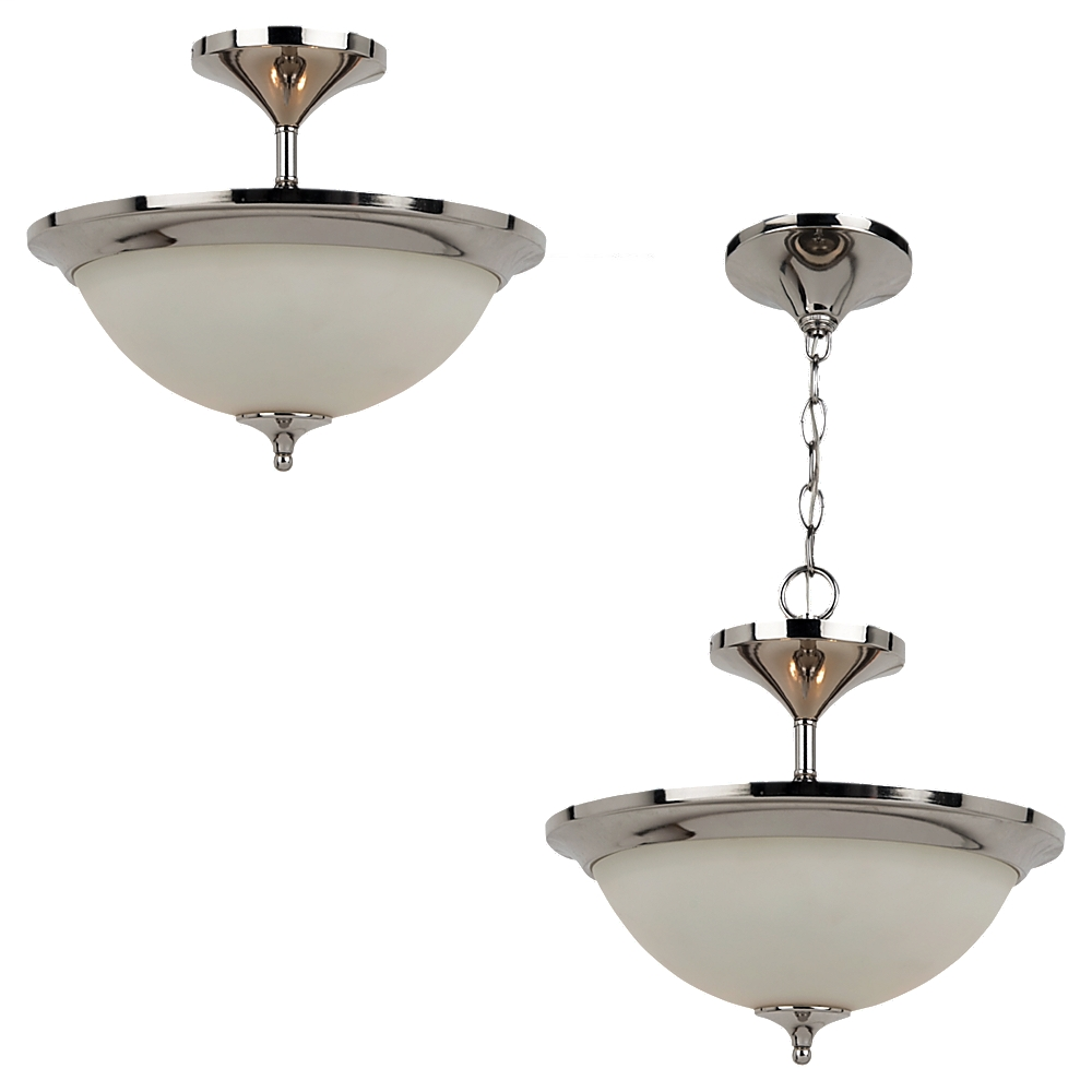 Two Light Semi-Flush Convertible Pendant