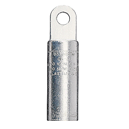 ABB Elastimold 03700270 15/25/35kV 600 Amp Series Deadbreak Compression Lug (Tin-Plated Aluminum). Conductor Size AWG Compressed/Stranded 4/0, or kcmil Compacted/Solid 250. Length 5.94 inches. Diameter 1.38 Inches. 1-Hole Pad, .50" Thick. Hole Size .688" Diameter. Product image for ABB Elastimold 03700270 15/25/35kV 600 Amp Series Deadbreak Compression Lug (Tin-Plated Aluminum). Conductor Size AWG Compressed/Stranded 4/0, or kcmil Compacted/Solid 250. Length 5.94 inches. Diameter 1.38 Inches. 1-Hole Pad, .50" Thick. Hole Size .688" Diameter.