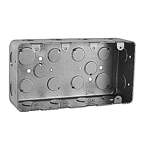 Steel City 4G4D-1/2 4-Gang 58 In Steel Device Box with 1/2 Inch Knockouts Steel City 4G4D-1/2 4-Gang 58 In Steel Device Box with 1/2 Inch Knockouts
