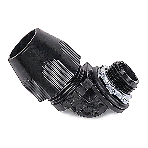 Product image for Thomas & Betts LT950P 1/2" BULLET 90deg Liquidtight Connector, Non-Metallic