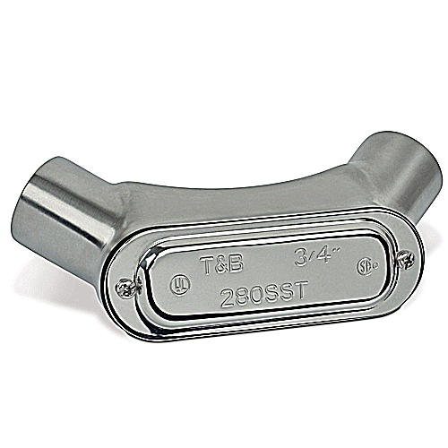 Product image for Thomas & Betts LU18SST 1/2" Type-LU Conduit Body, Form-8, 316 Stainless Steel