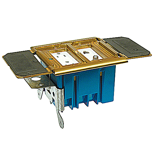 Carlon B234bfbb 2 Gang Brass Wood Floorbox