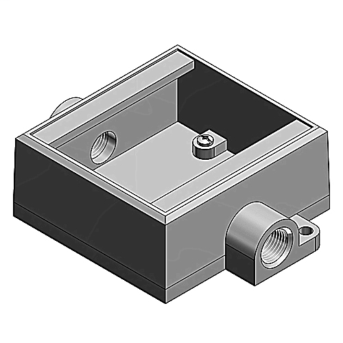 2 Gang, Shallow Device Box, Thru-Feed