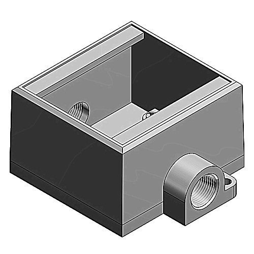 2 Gang, Deep Device Box, Thru-Feed