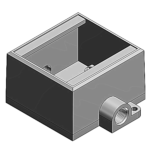 2 Gang, Deep Device Box, Thru-Feed