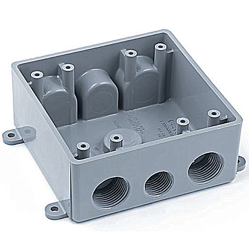 Product image for ABB E382DE WP TWO GANG T BOX GRAY