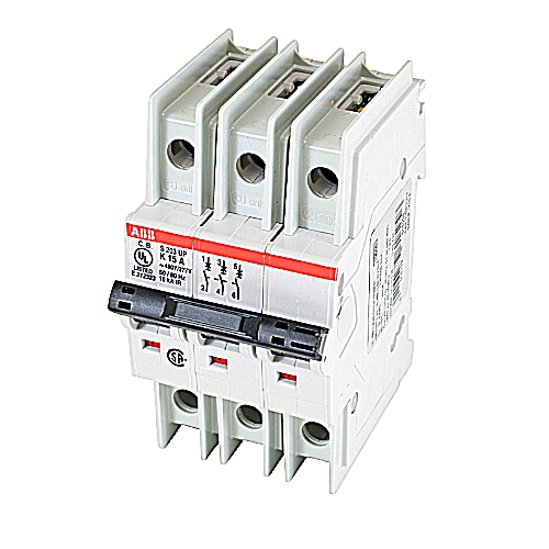 Product image for ABB S203UP-K15 MCB 3P K 15A 480Y/27