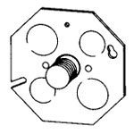 Product image for Steel City 911 4" Octagon Concrete Box Cover, Flat, 1/2" & 3/4" Knockouts