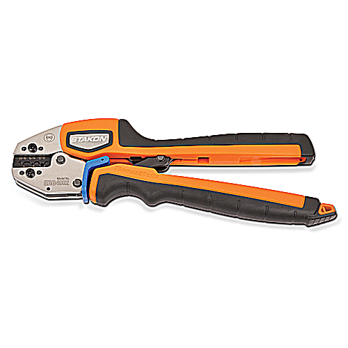 Product image for Thomas & Betts ERG4002 22-10 AWG Ergonomic Hand Tool Ratchet Type Non-Insulated Terminal/Splice/Disconnect Crimp Tool