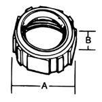 Product image for Steel City BI-905 1-1/2" Insulated Bushing - Iron/Zinc Plated - Rigid/IMC